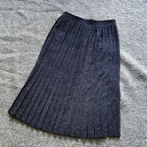 VTG Caroll Reed Navy Polka Dot Pleated Midi Skirt